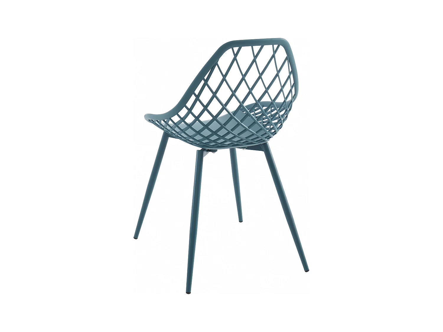 Juego de 2 sillas de jardín de polipropileno con patas de metal - Verde azulado - MALAGA