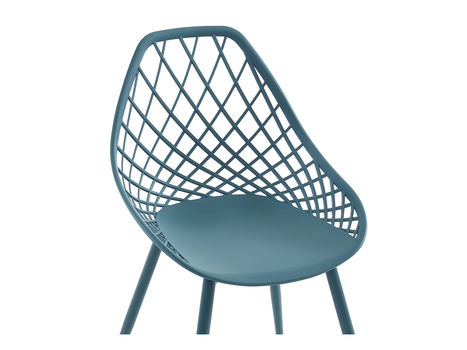 Juego de 2 sillas de jardín de polipropileno con patas de metal - Verde azulado - MALAGA
