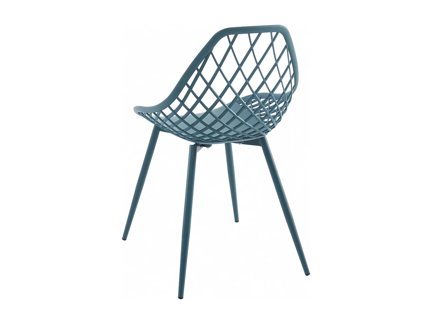 Lot de 2 chaises de jardin en polypropylène avec pieds en métal - Bleu canard - MALAGA de MYLIA