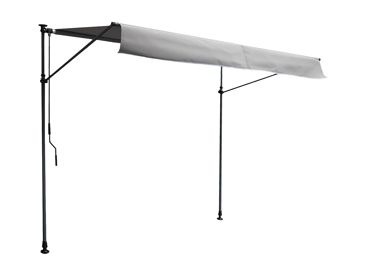 Toldo de varanda CHENE 3 × 1,2m - Tecido cinzento e armação cinzenta