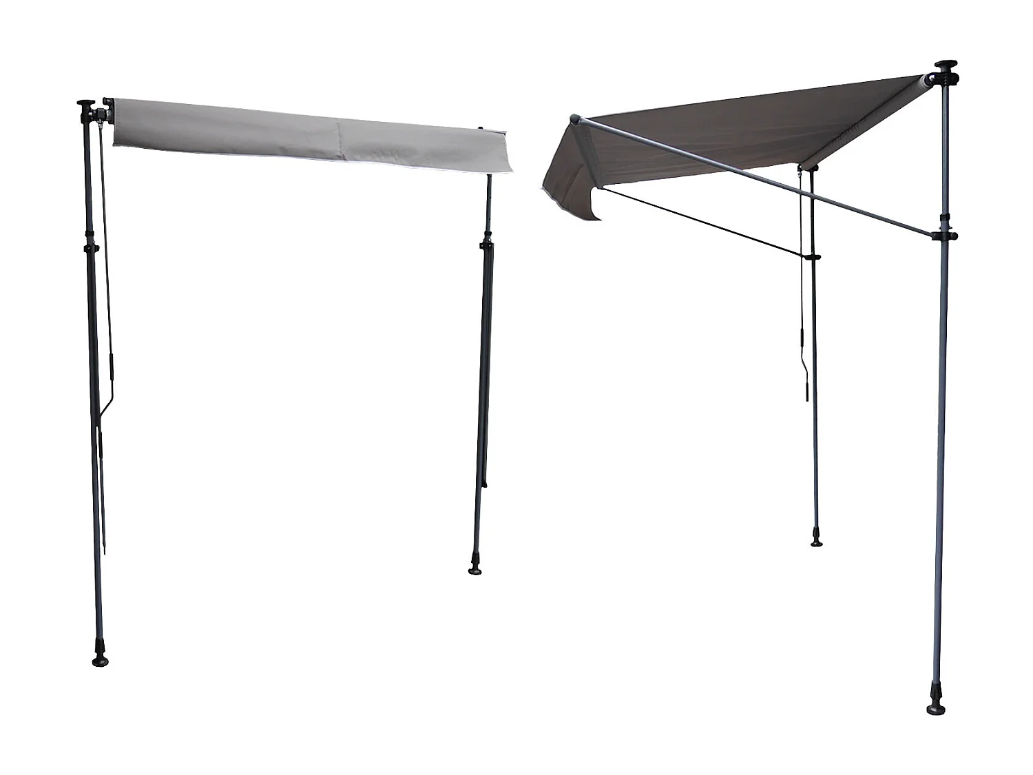 CHENE balkonluifel 3 × 1.2m - Grijs doek en grijs frame