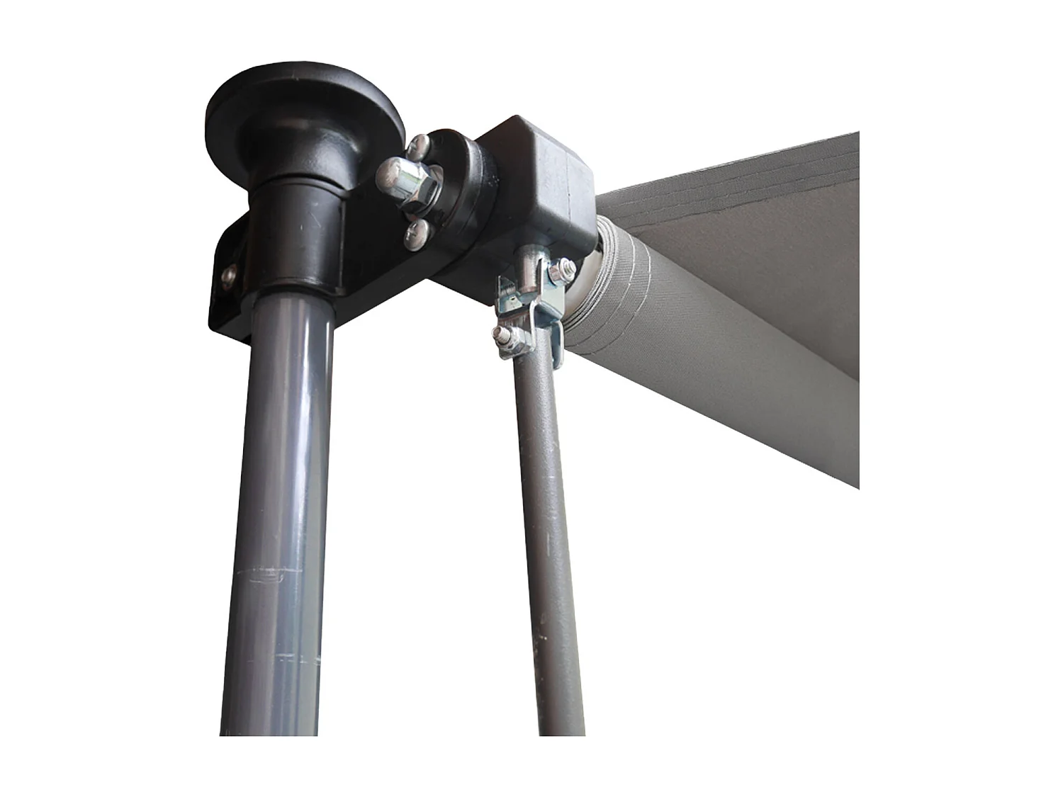 CHENE balkonluifel 3 × 1.2m - Grijs doek en grijs frame