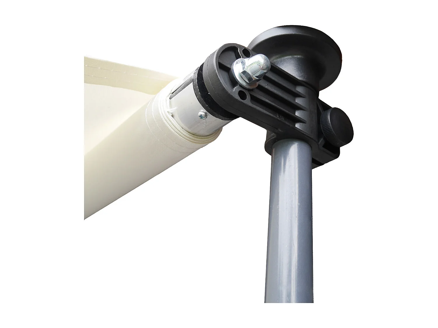 CHENE balkonluifel 3 × 1.2m - Beige doek en grijze structuur