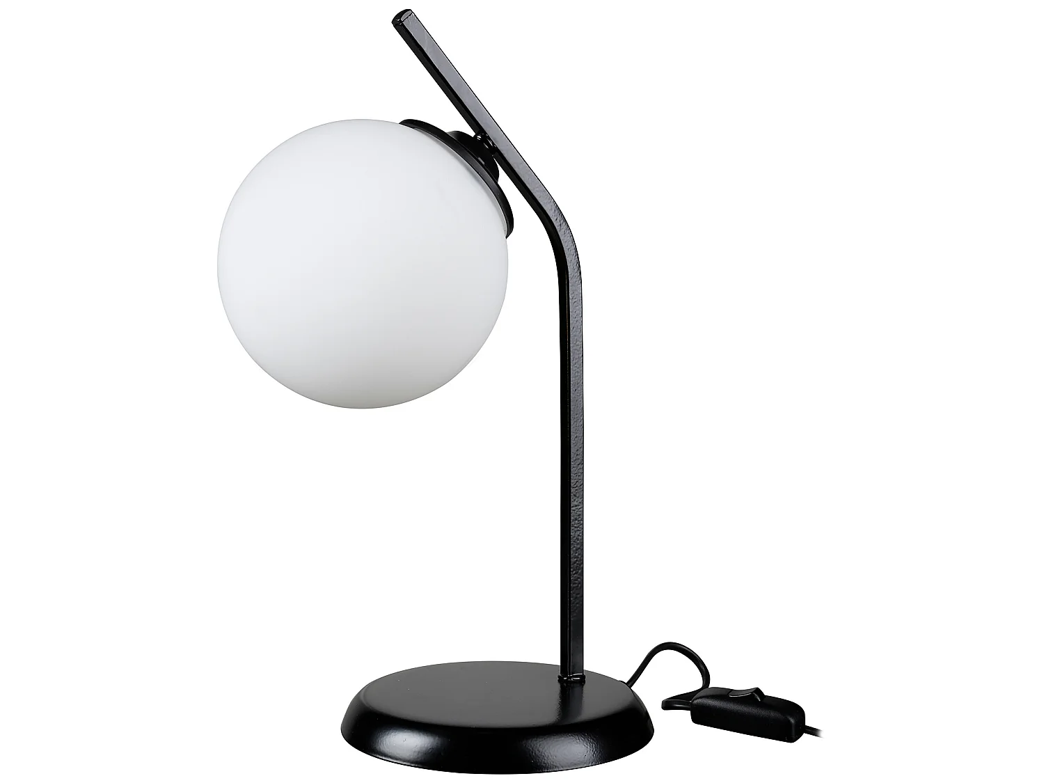 Lampe de bureau Grimsby en métal et verre 37 cm E27 noir / blanc [lux.pro]