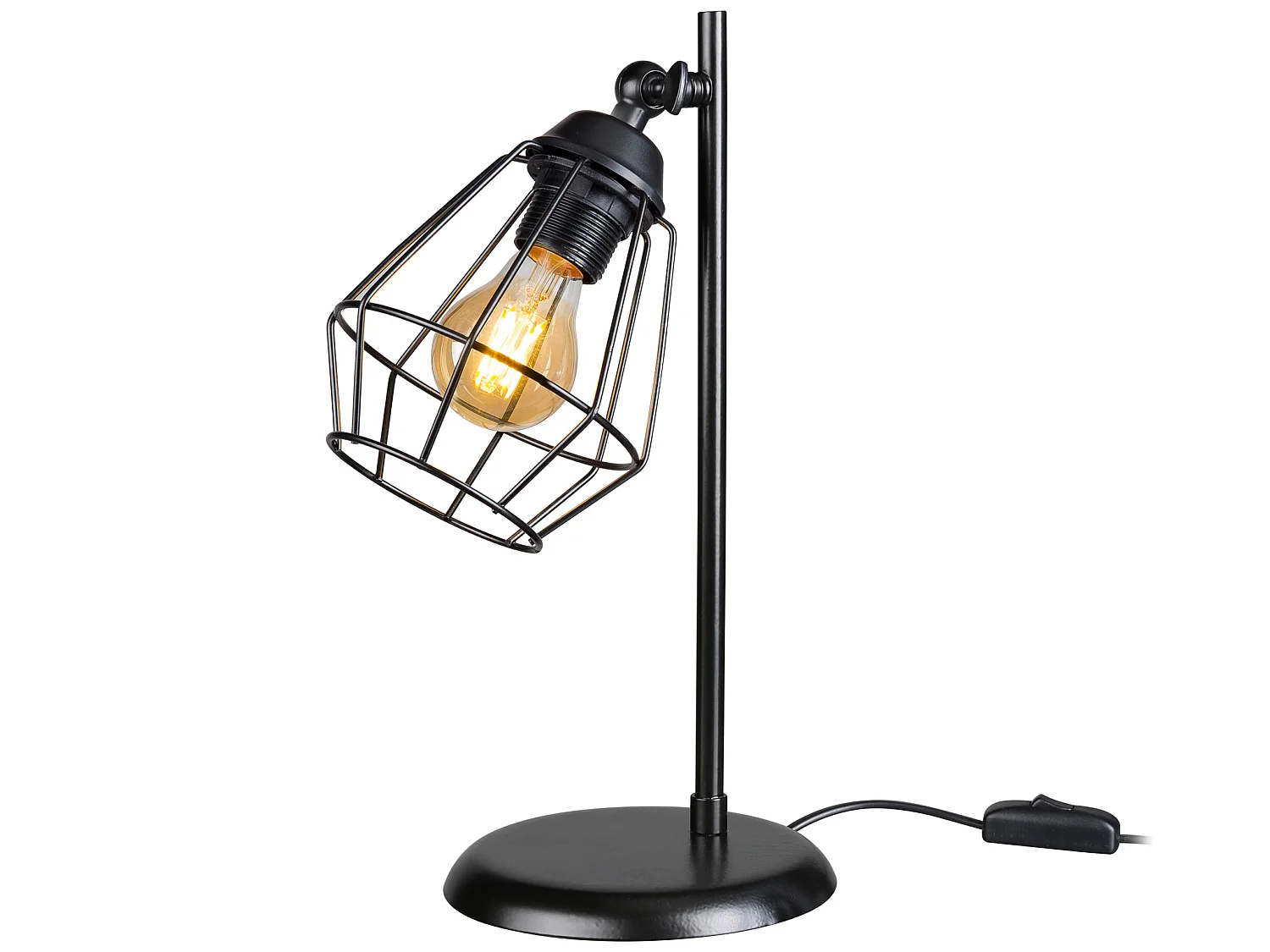 Lampe de bureau Gosport en métal 37 cm E27 noir [lux.pro]