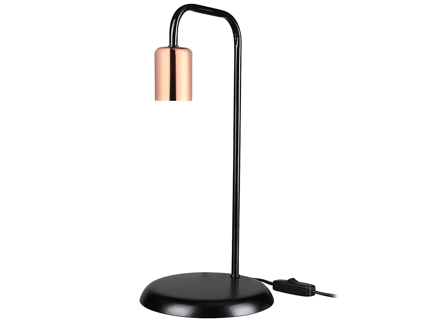Lampe de bureau Lancaster en métal 36 cm E27 noir / cuivre [lux.pro]