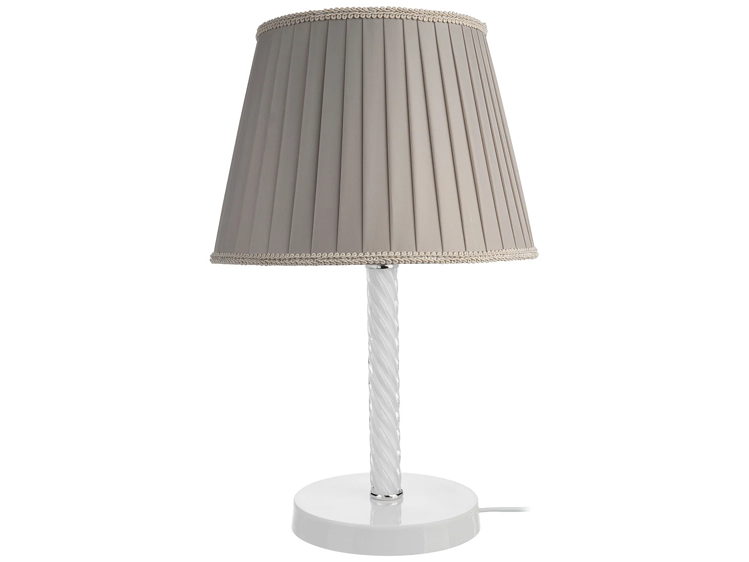 Lampe de bureau Kilbride en métal verre textile 40 cm E27 blanc / sable [lux.pro]