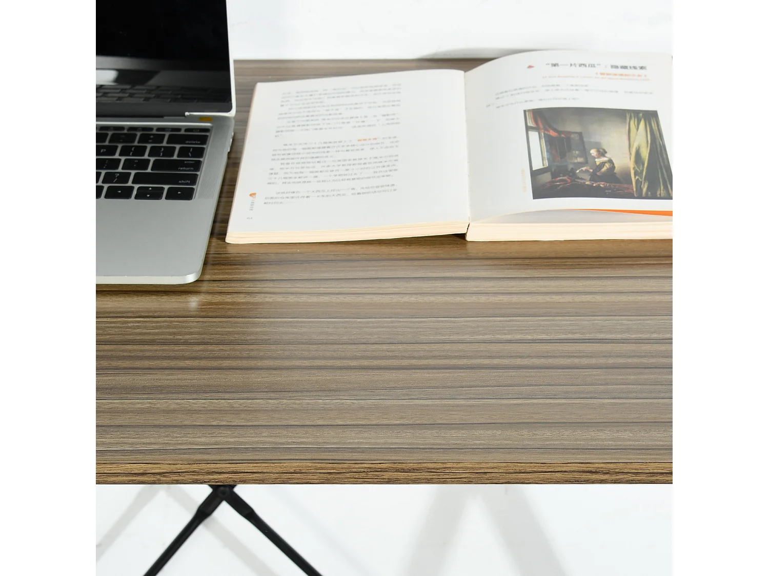 Bureau avec étagères intégrées Imitation Noyer Style Industriel, Maddie