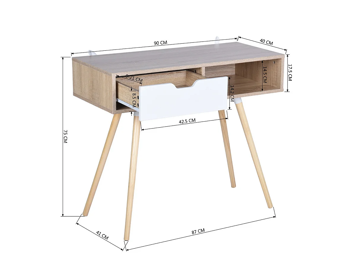 Bureau avec 1 tiroir Style Scandinave