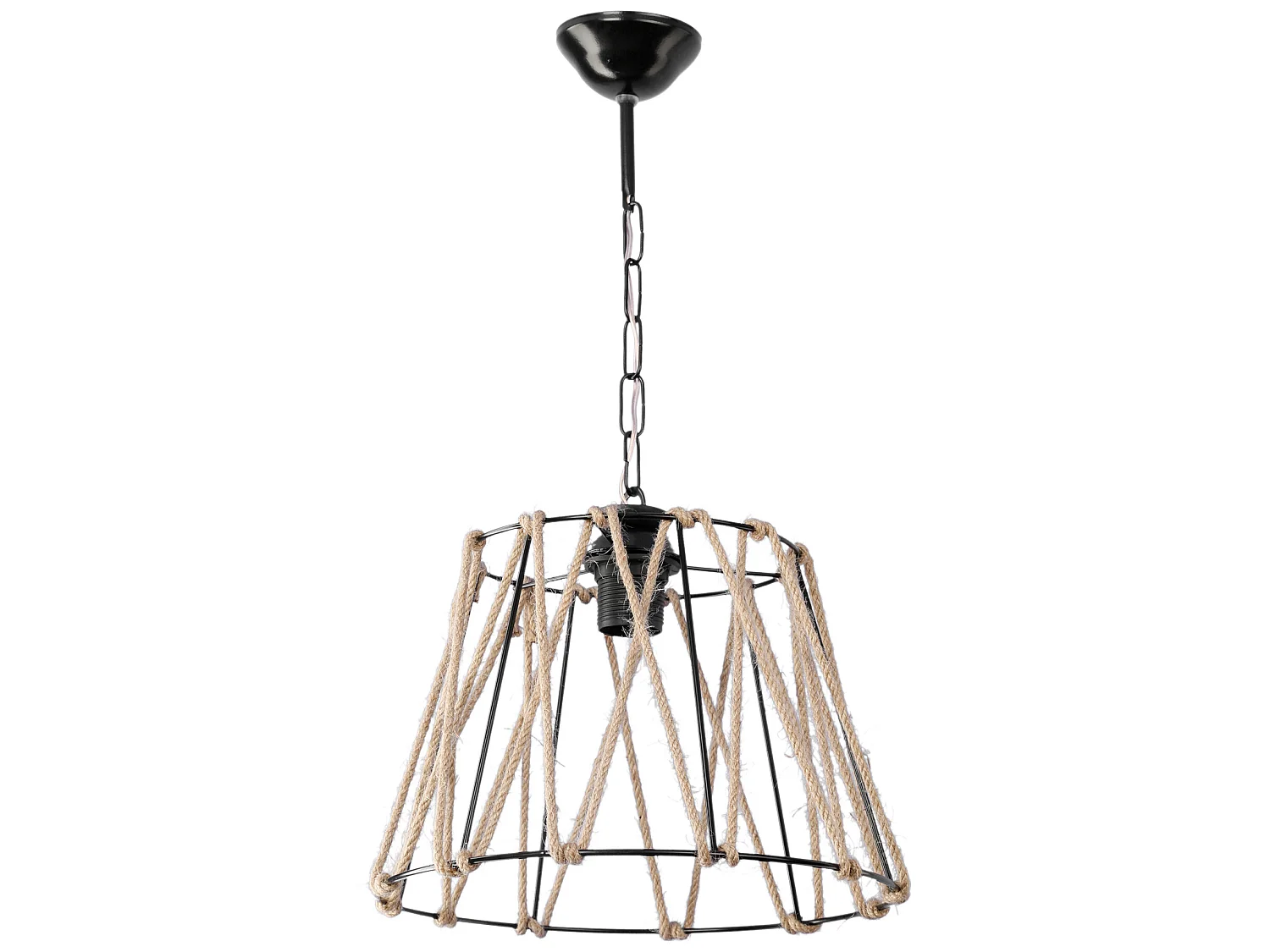 Suspension Harrogate en métal et corde de jute 54 cm E27 [lux.pro]
