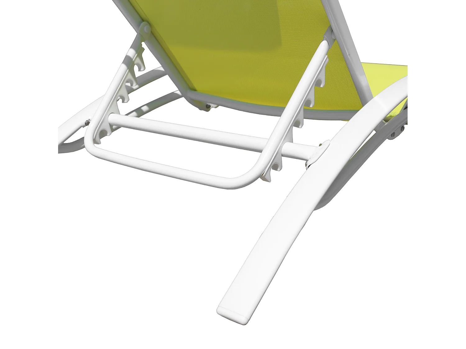 Lot de 2 transats GALAPAGOS en textilène vert - aluminium blanc - HAPPY GARDEN