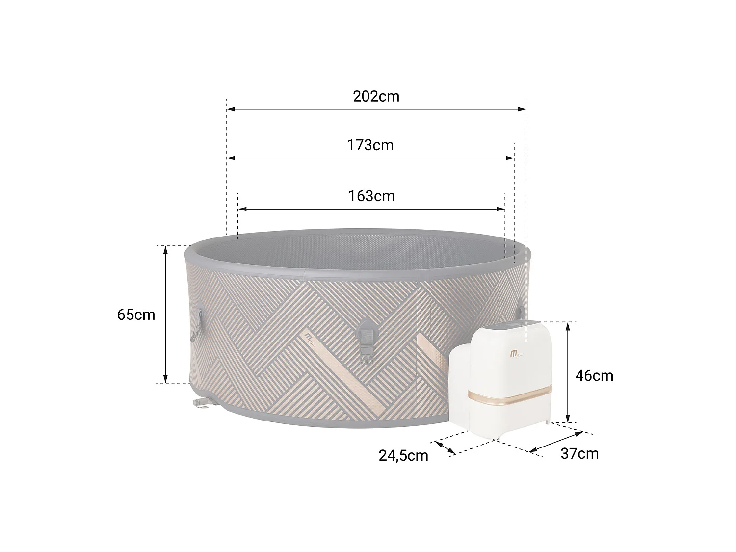 Spa gonflable rond Ø 173cm MONO - 6 places - MSPA