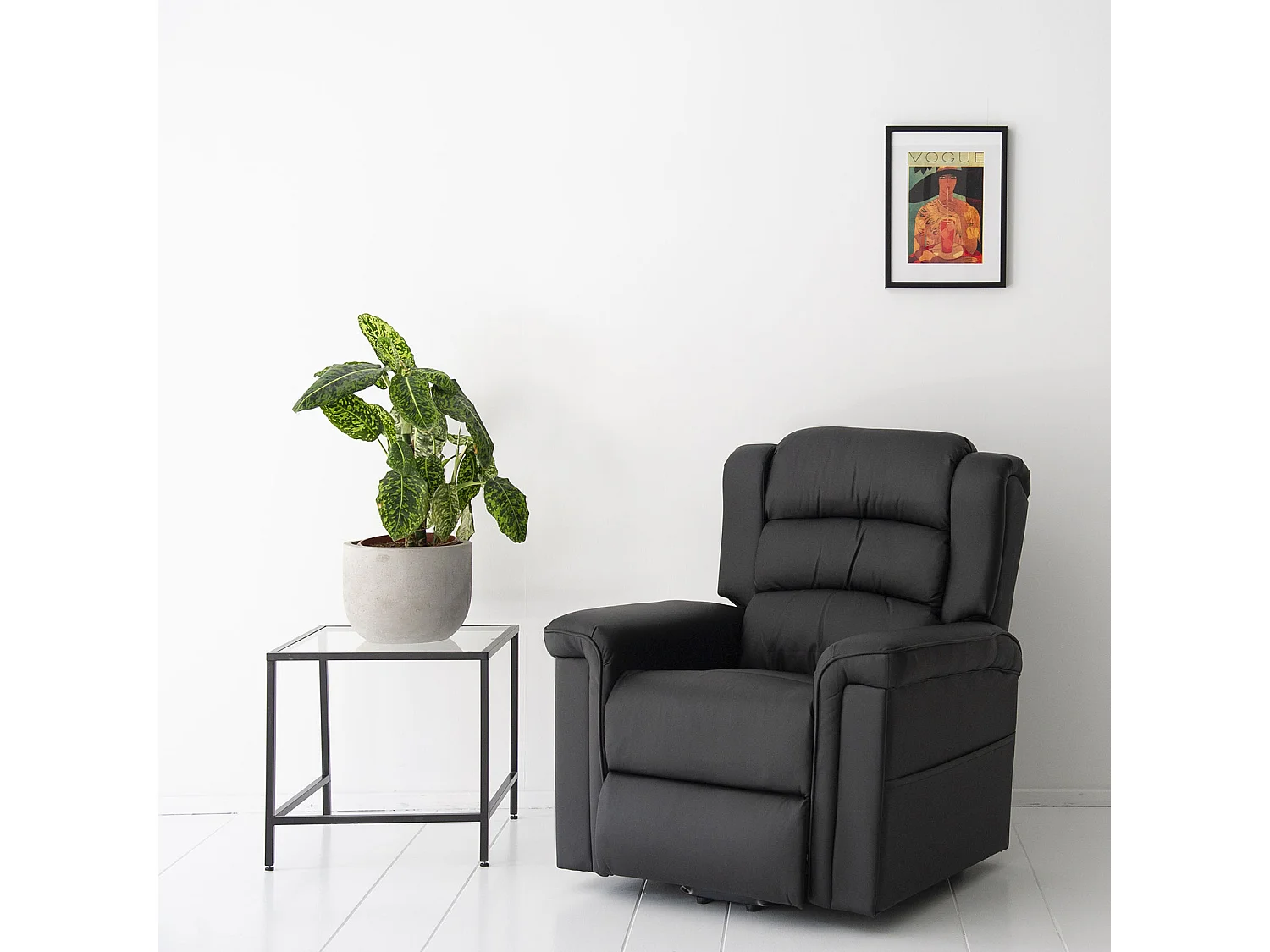 Fauteuil électrique inclinable BERNIE noir - HAPPY GARDEN