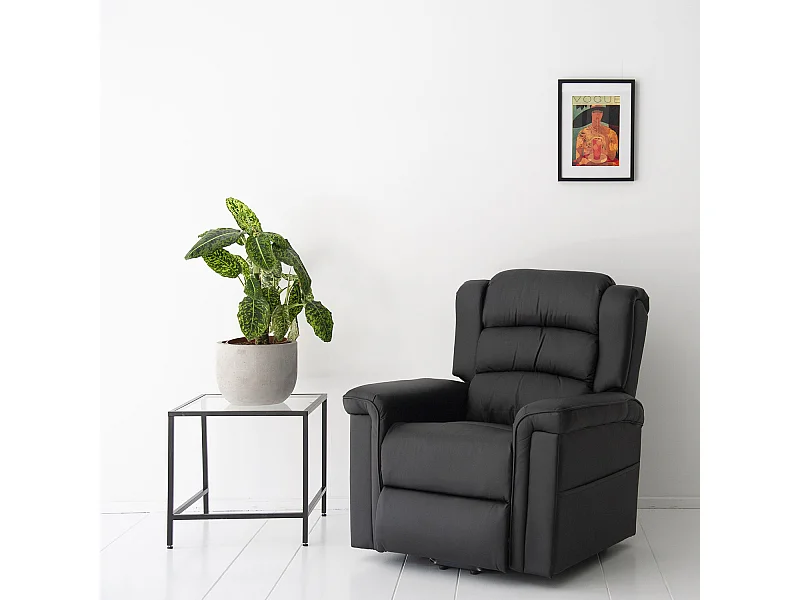 Fauteuil électrique inclinable BERNIE noir - HAPPY GARDEN