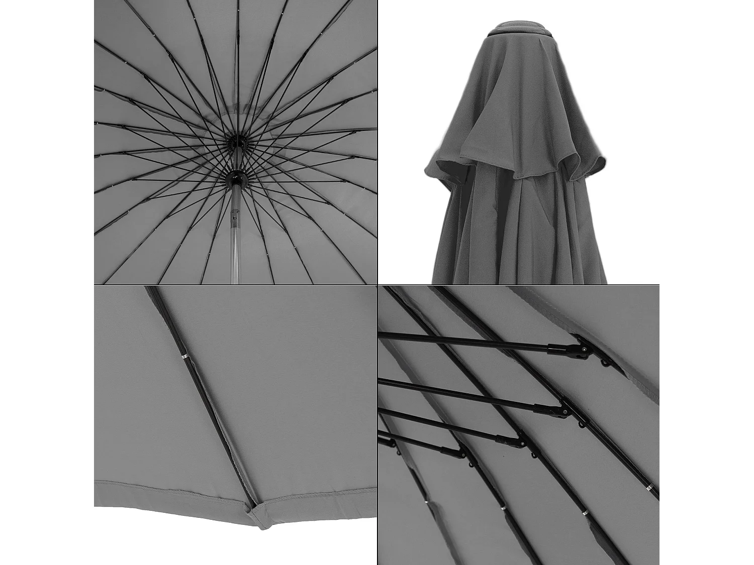 Parasol Shanghai de jardin anthracite protection solaire UV30 ML-DESIGN
