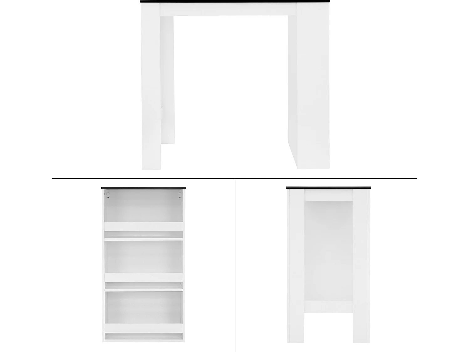 Mesa de bar 3 estantes almacenamiento mesa bistro cocina ML-DESIGN