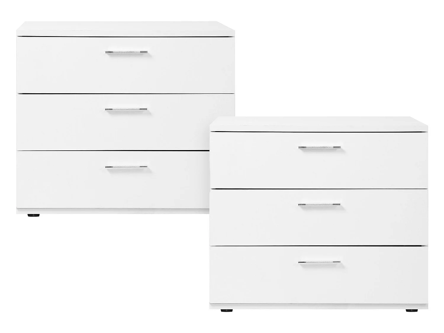 2x Table de nuit d'appoint moderne blanc MDF 53x45x38cm ML-DESIGN
