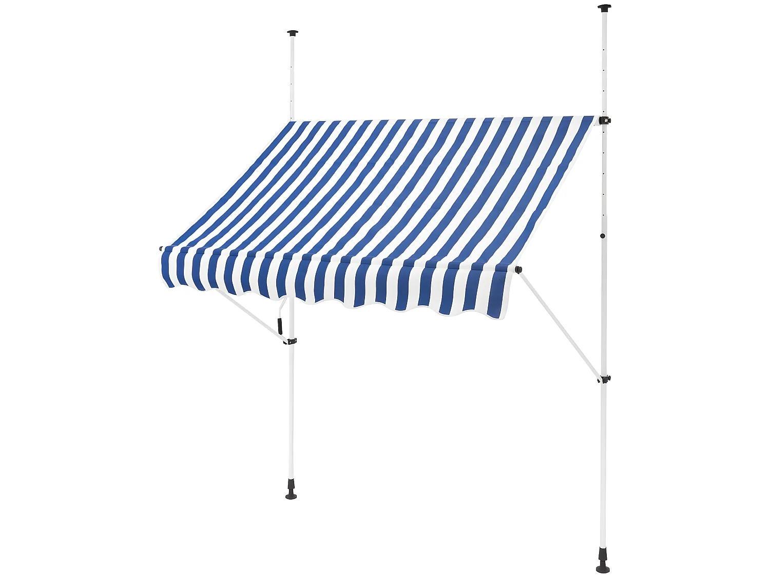 Store banne terrasse auvent à pince rétractable 150x120 cm bleu blanc ML-DESIGN