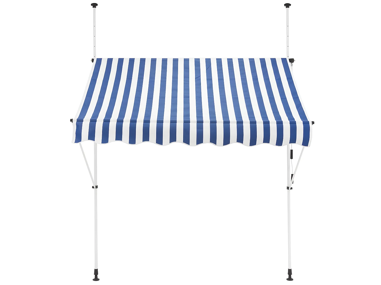 Store banne terrasse auvent à pince rétractable 150x120 cm bleu blanc ML-DESIGN