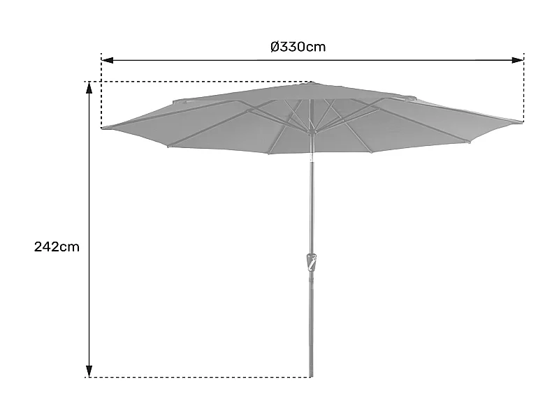 HAPUNA ombrello rotondo dritto diametro 3,30m taupe