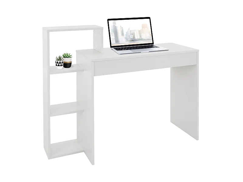 Bureau avec étagère bureau d'ordinateur blanc ML-DESIGN