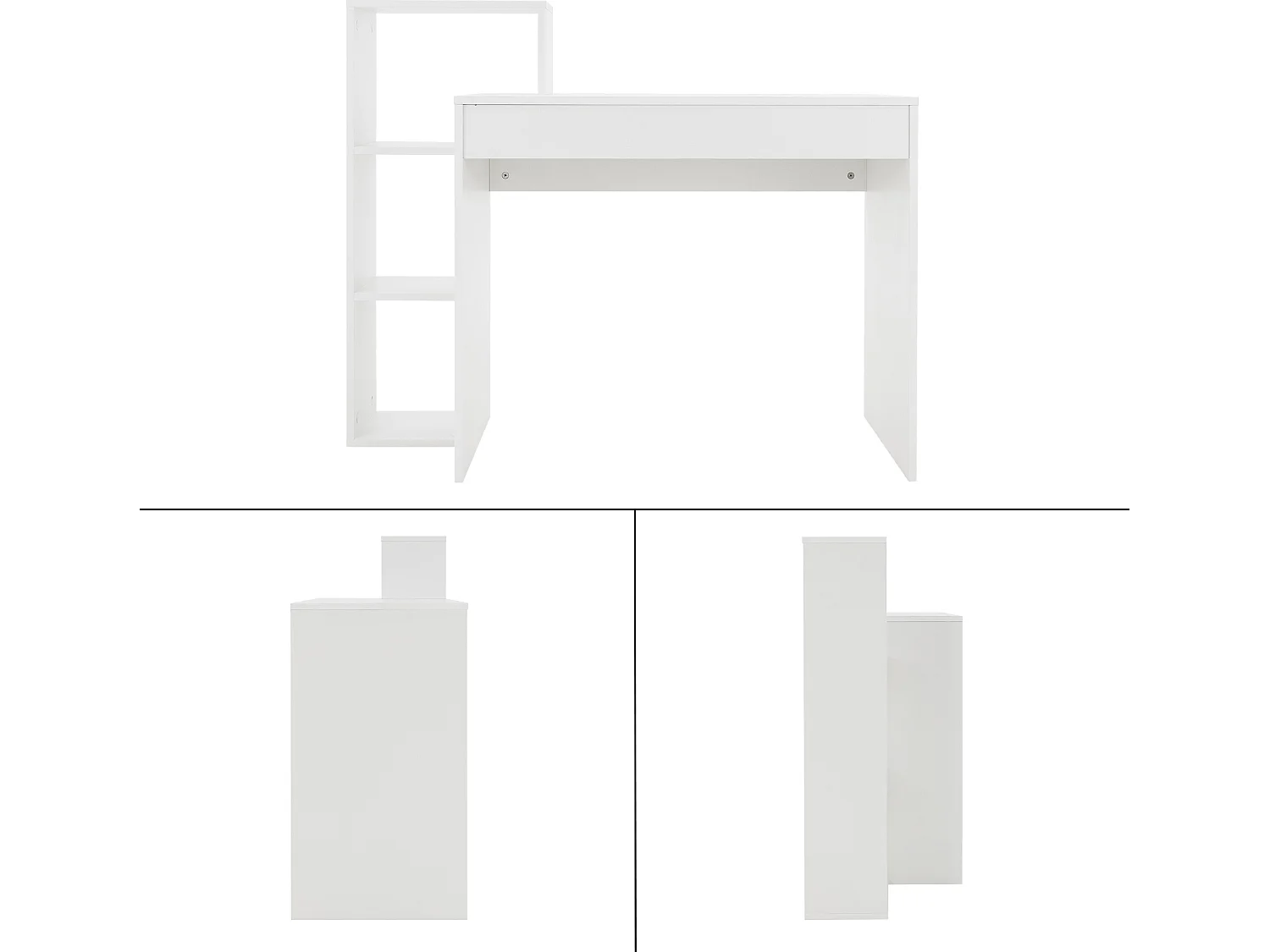 Bureau avec étagère bureau d'ordinateur blanc ML-DESIGN