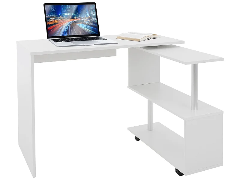 Scrivania angolare bianca girevole a 90° ML-DESIGN