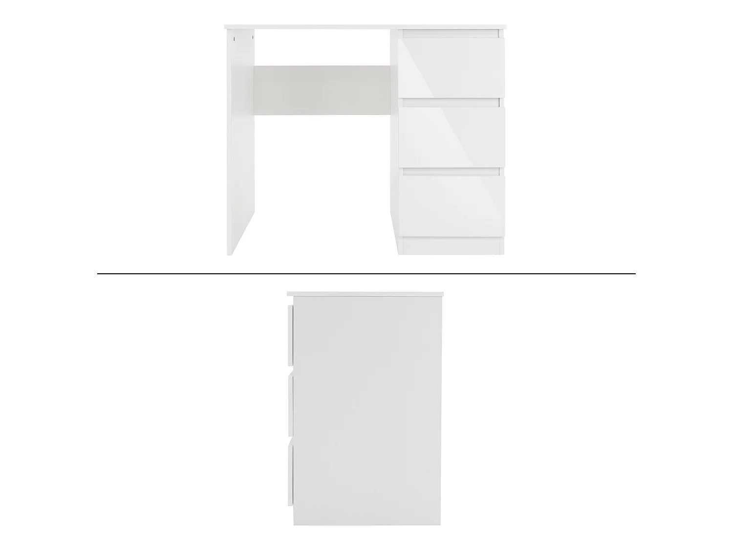 Bureau informatique avec 3 tiroirs table de travail blanc ML-DESIGN