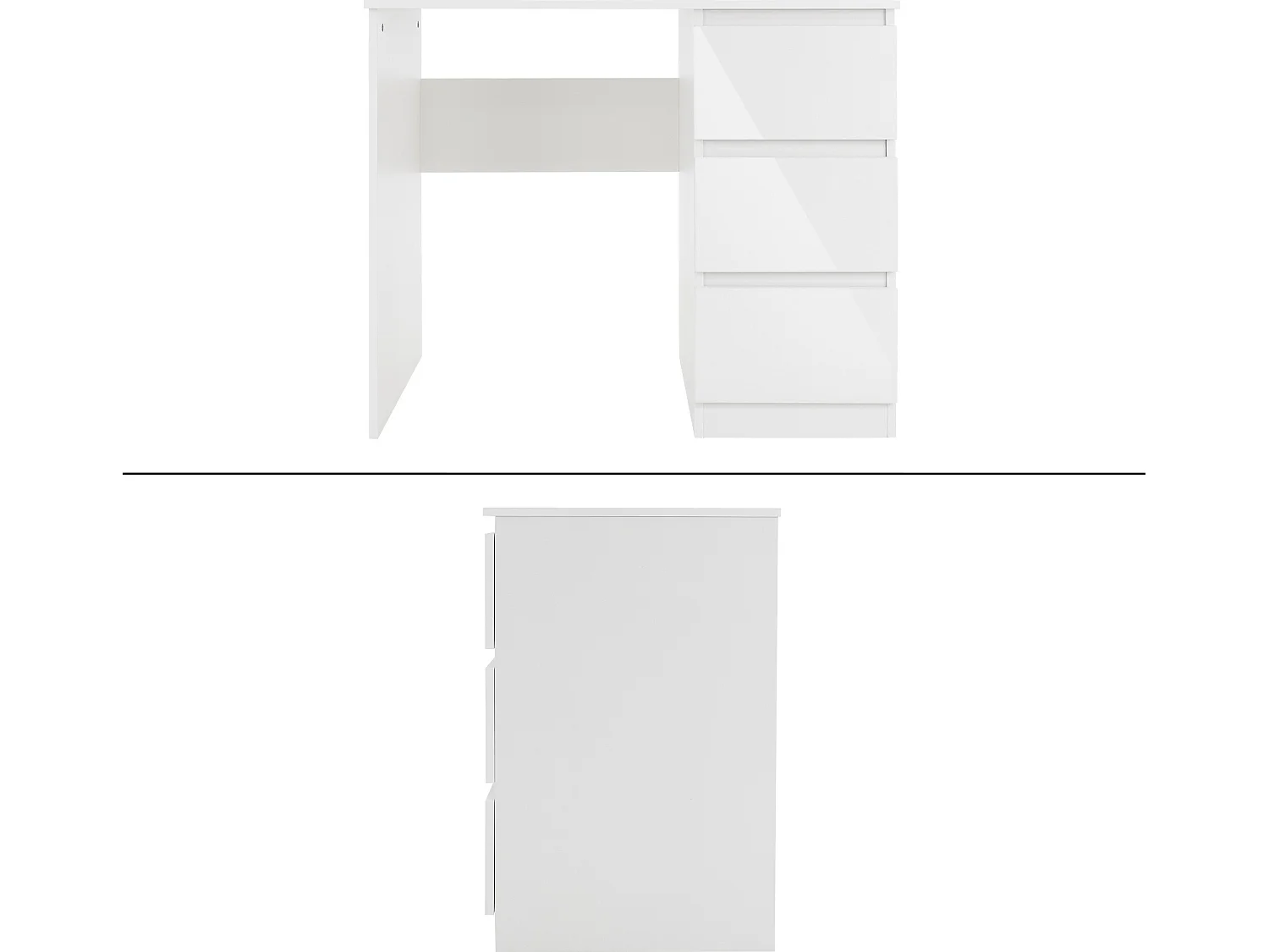 Mesa de ordenador con 3 cajones mesa de trabajo blanca ML-DESIGN