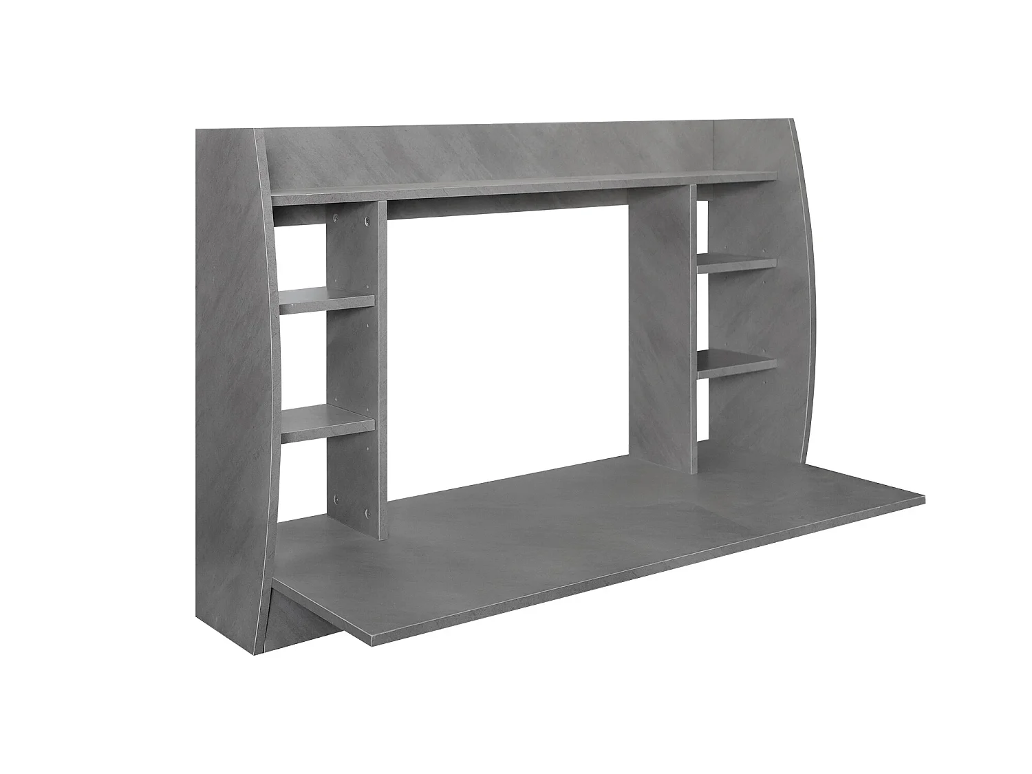 Bureau mural table d'ordinateur étagères et plateau MDF 110x75x48 cm ML-DESIGN