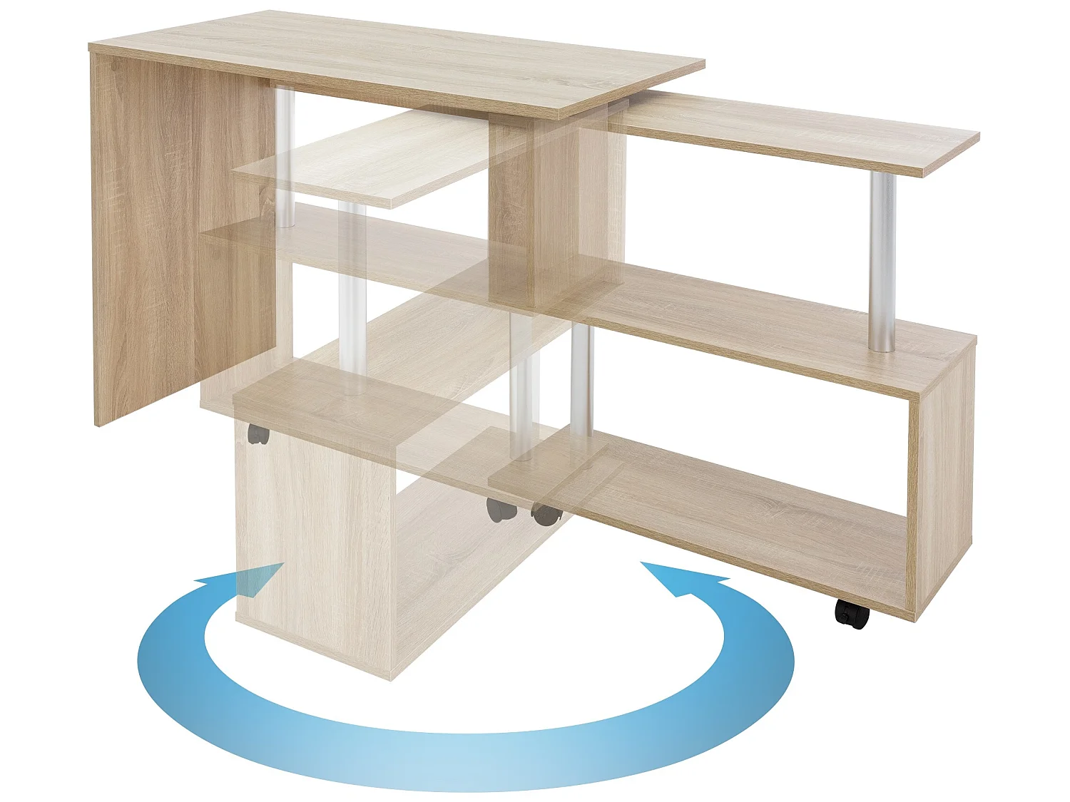 Scrivania angolare Sonoma tavolo da lavoro girevole a 90° ML-DESIGN