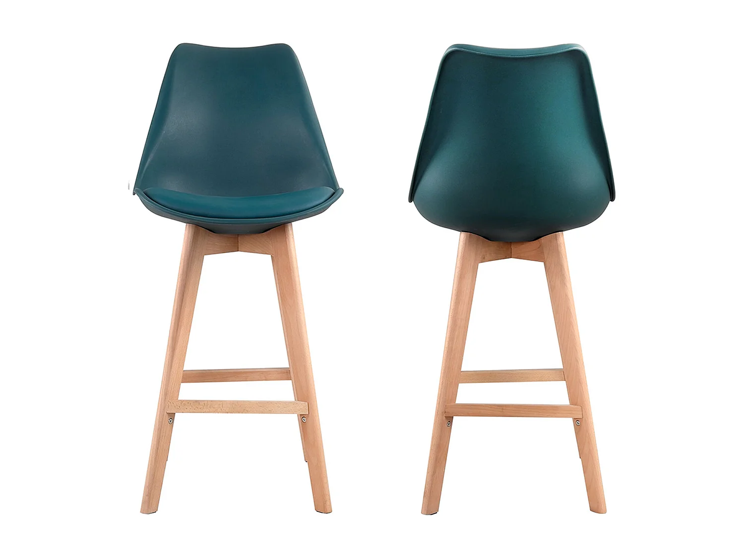 Lot de 2 tabourets scandinaves SVEN bleus avec coussin - HAPPY GARDEN