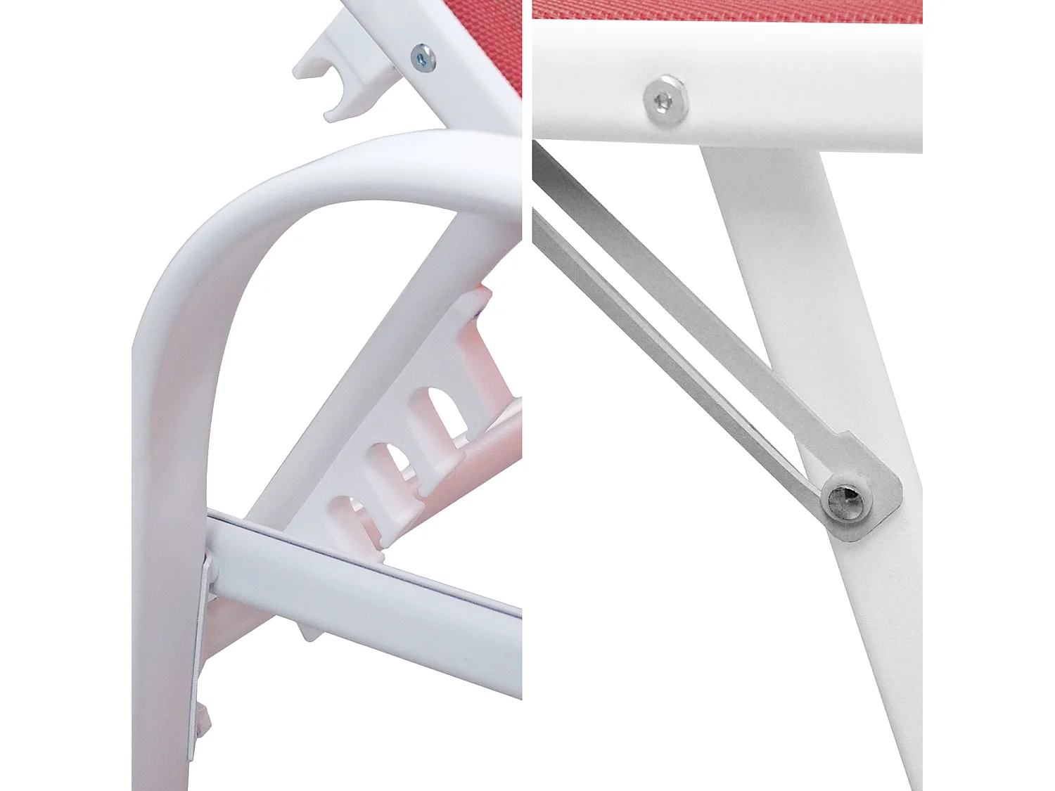 Set van 2 SARDINIA roze textilene ligbedden - witte structuur