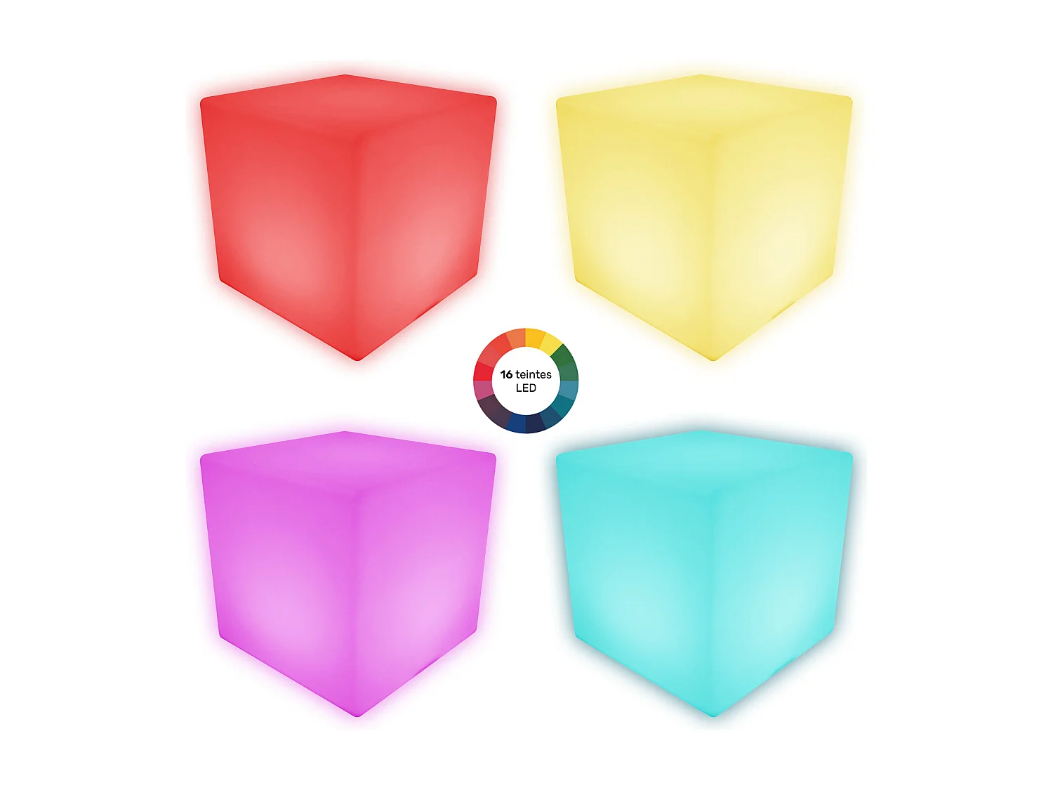 Cubo de luz LED 40cm multicolor NAOS - HAPPY GARDEN