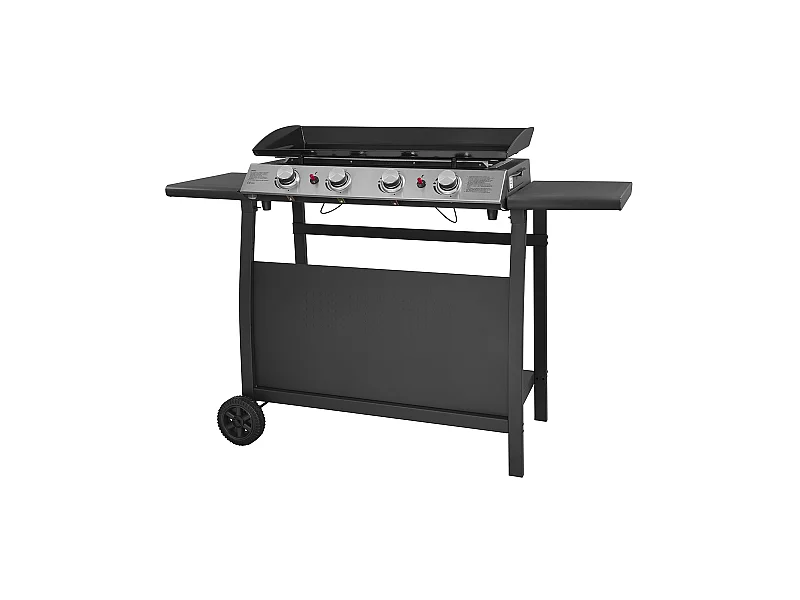 Plancha de gas VALENCIA 4 quemadores 10kW + carrito