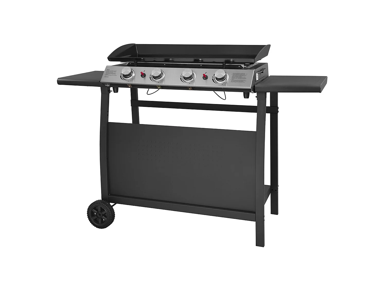 Plancha de gas VALENCIA 4 quemadores 10kW + carrito