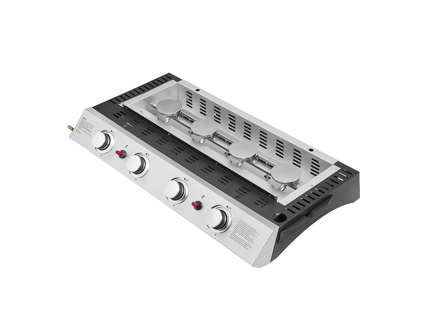 Plancha de gas VALENCIA 4 quemadores 10kW + carrito