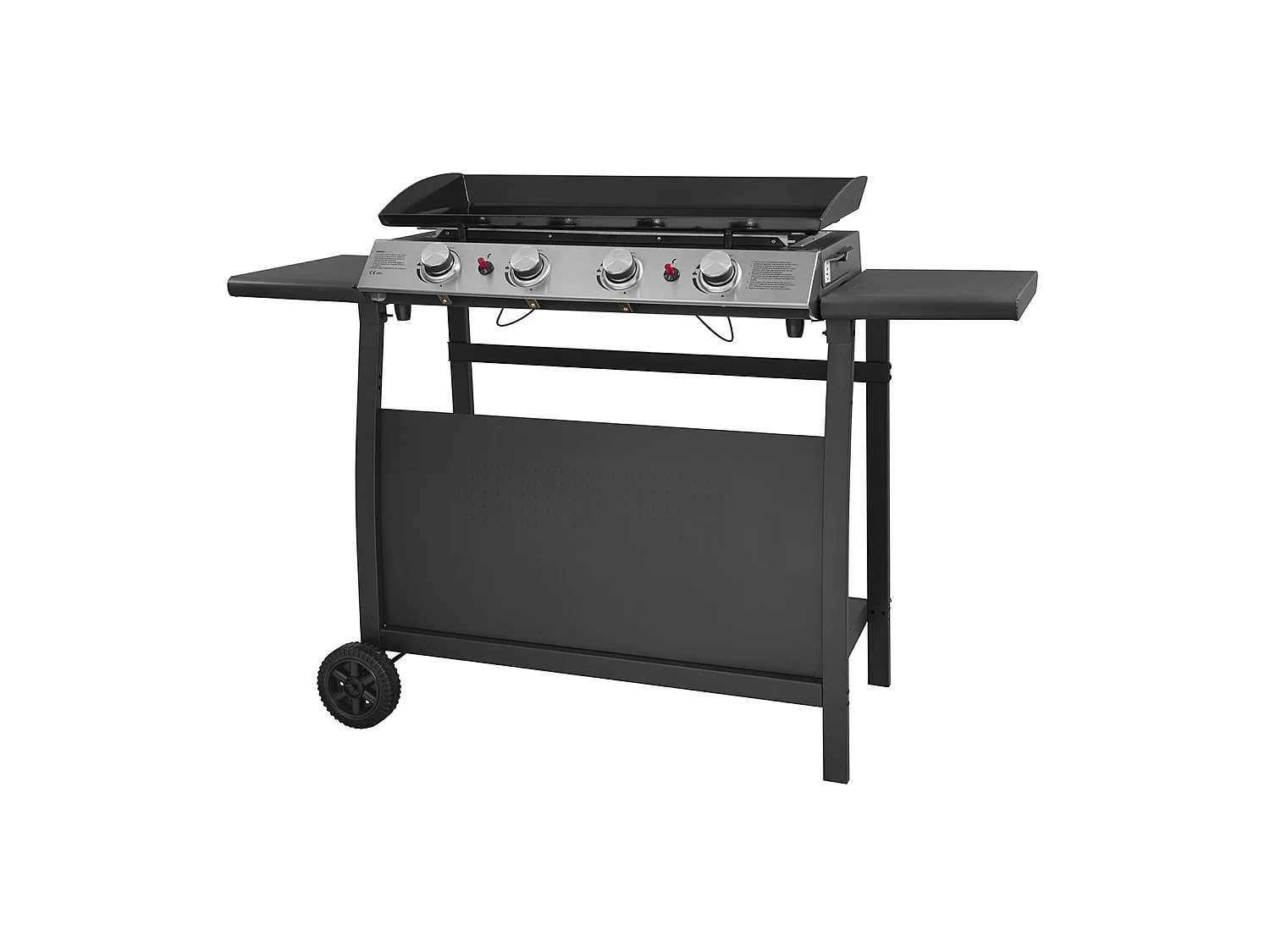 Plancha au gaz VALENCIA - 4 brûleurs 10kW + chariot - HAPPY GARDEN