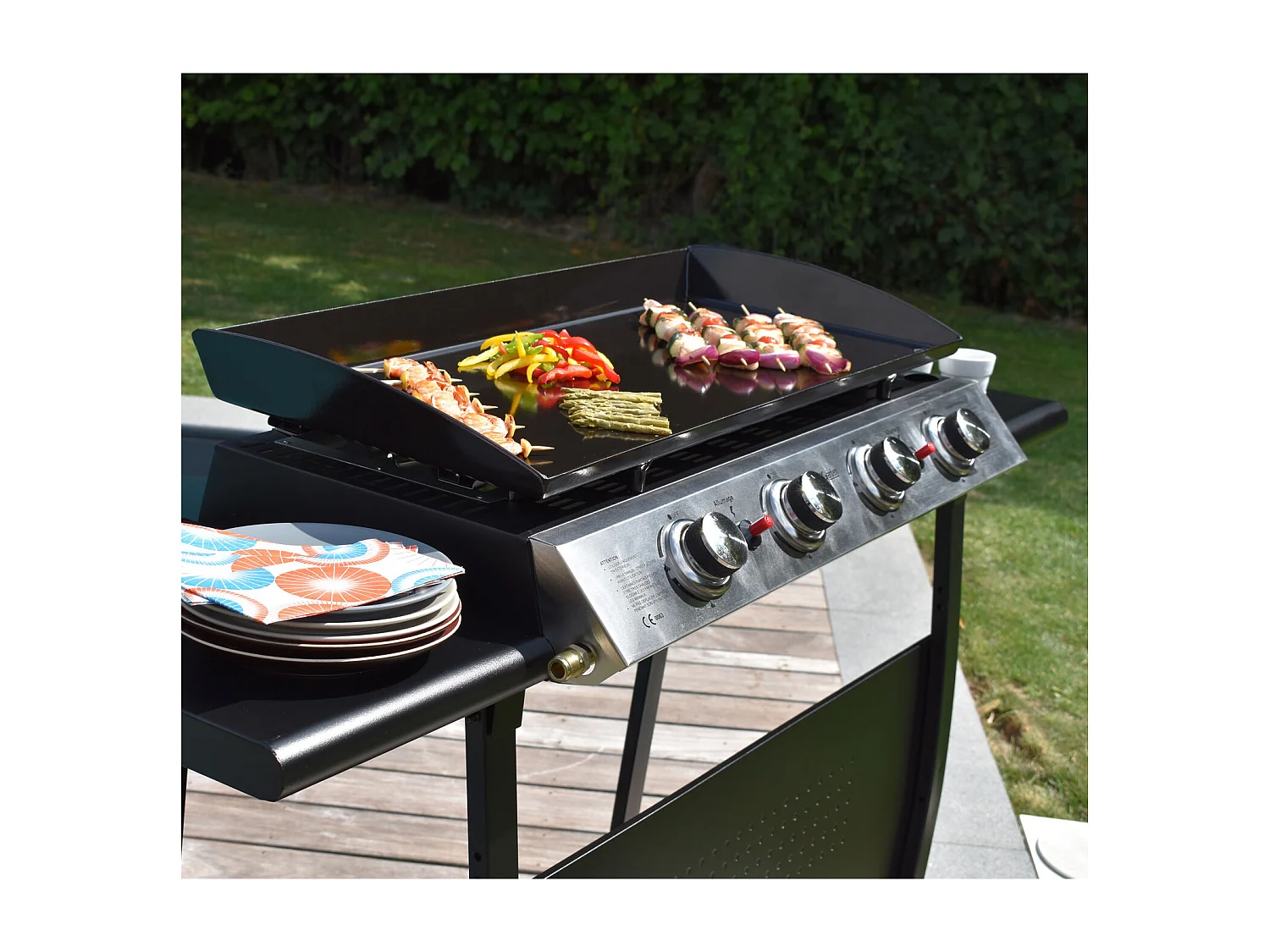 Plancha au gaz VALENCIA - 4 brûleurs 10kW - HAPPY GARDEN