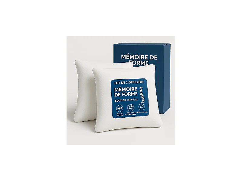 OREILLERS MÉMOIRE de FORME 60x60 cm