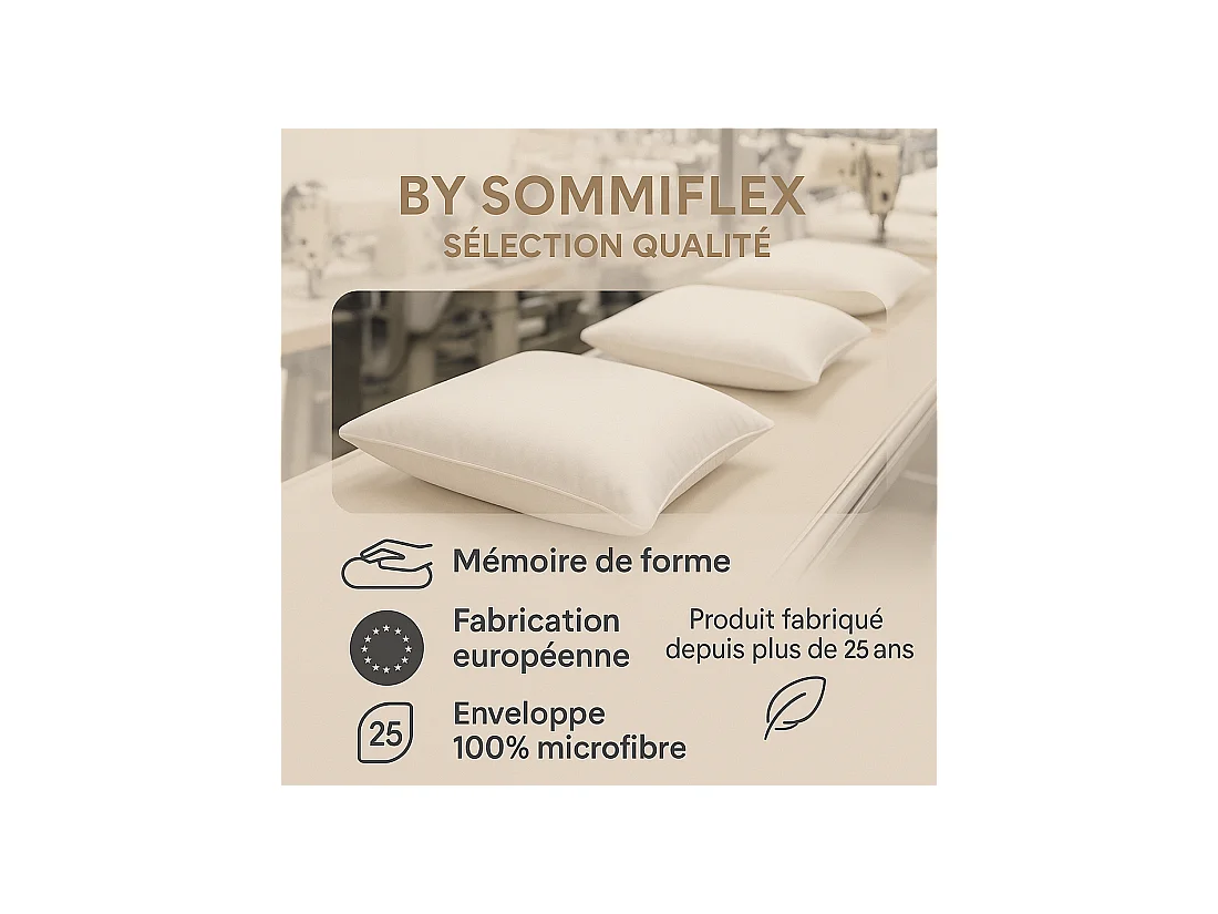 OREILLERS MÉMOIRE de FORME 60x60 cm