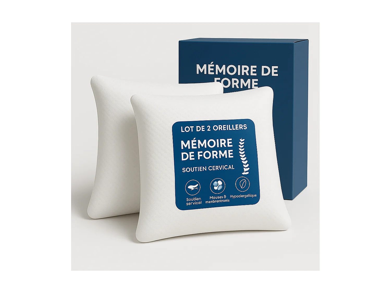 OREILLERS MÉMOIRE de FORME 60x60 cm