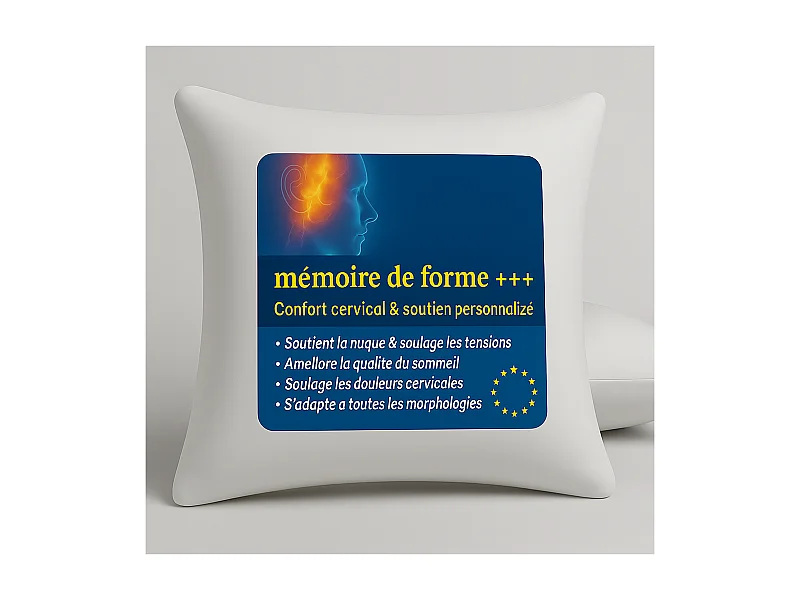 OREILLERS MÉMOIRE de FORME 60x60 cm
