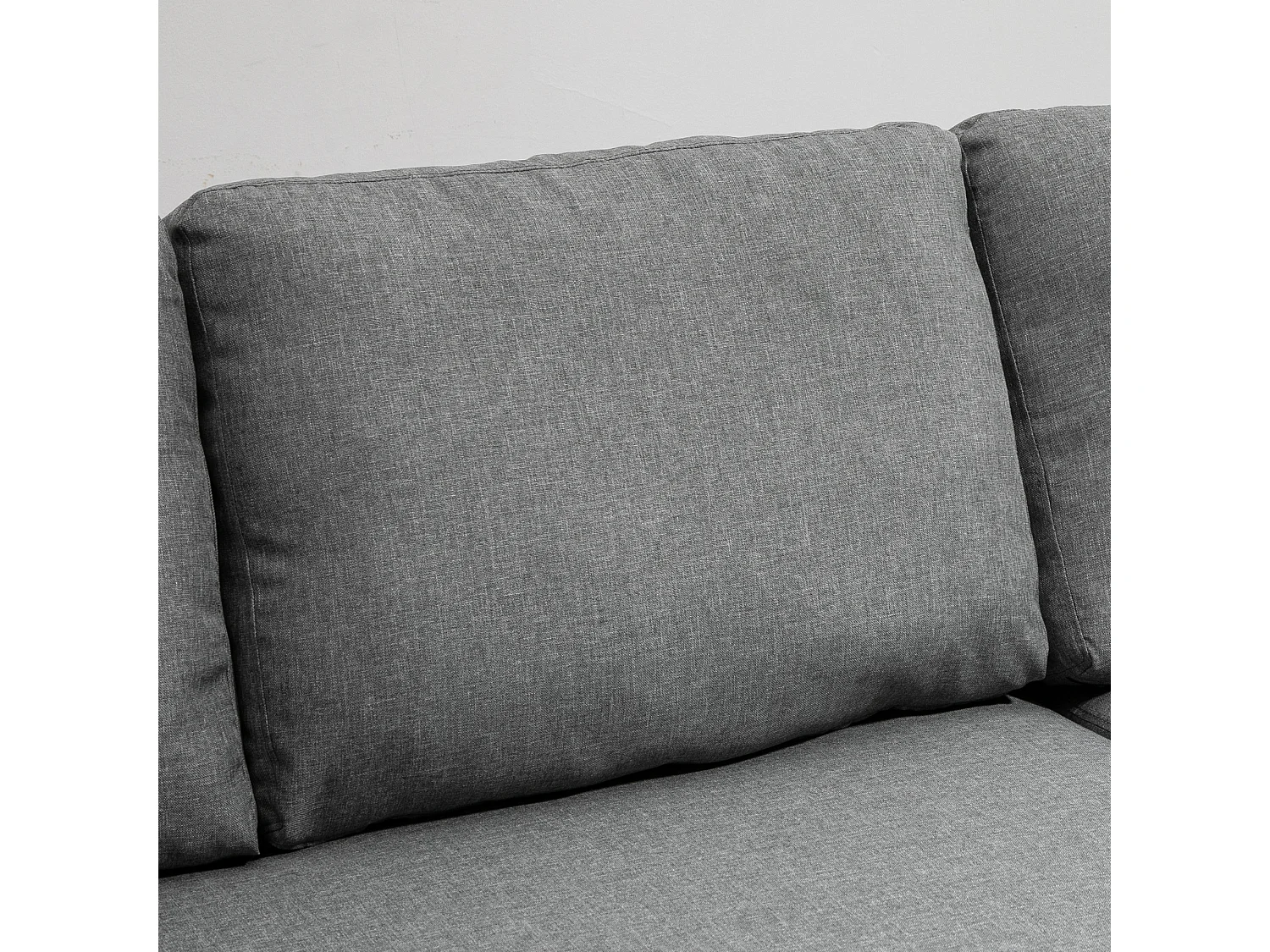 Canapé d'angle 3 places convertible réversible - coffre intégré - garnissage mousse haute densité - tissu gris