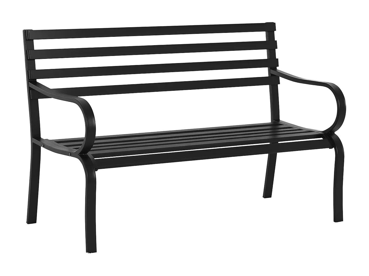 Outsunny Banc de Jardin Design Contemporain 2 Places dim. 127L x 58l x 82H cm métal époxy Noir