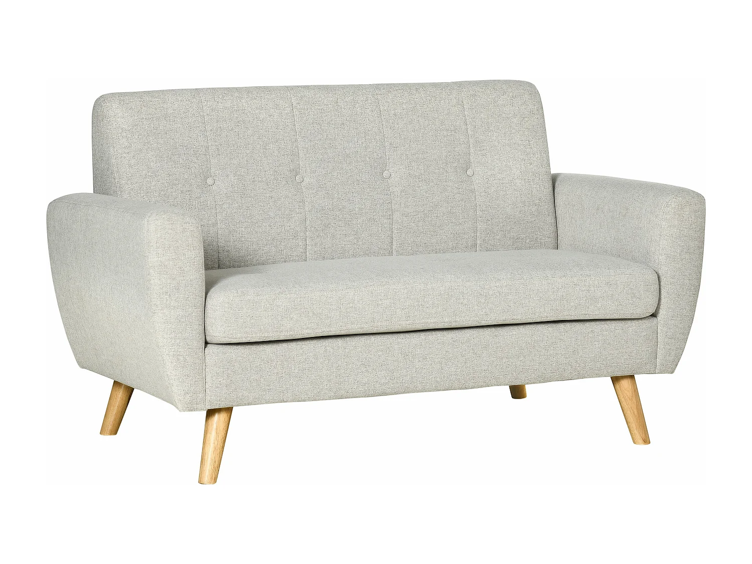 Canapé 2 places banquette design scandinave dossier capitonné dim. 149L x 76,5l x 86H cm gris