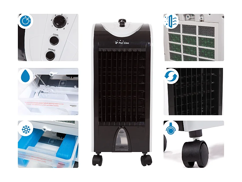 Rafraichisseur d'air par évaporation à débit élevé avec fonction COOL