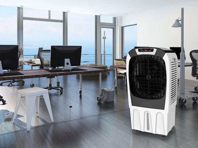 Climatizador evaporativo gran caudal con mando a distancia y ruedas