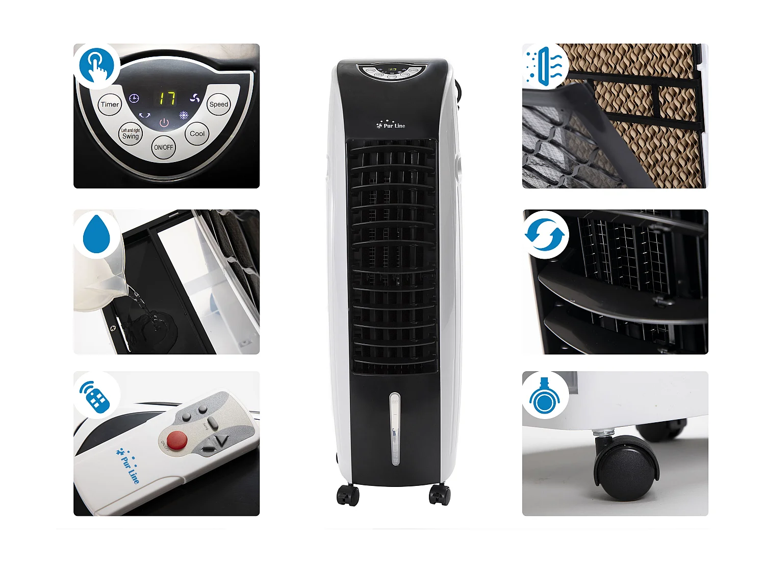 Rafraichisseur d'air par évaporation électronique à débit élevé