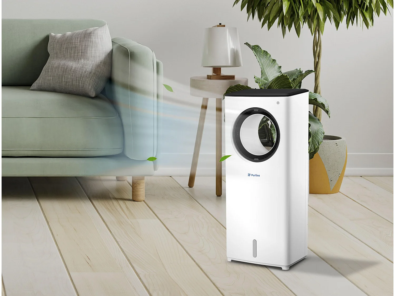 Rafraichisseur d'air par évaporation sans pales avec 3 vitesses et 2L